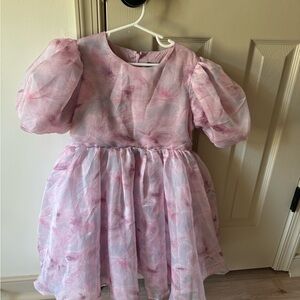 Pink Puff Sleeve Dress